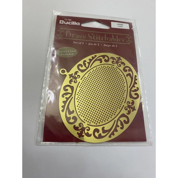 Bucilla Office Plaid Bucilla Brass Stitchables Love Set Of 2 Cross